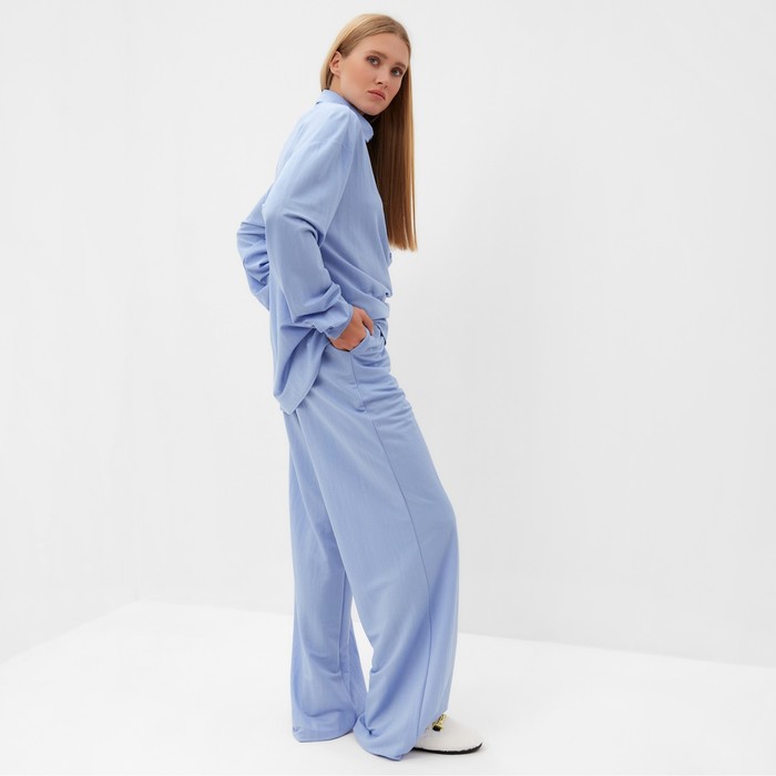 Комплект женский (сорочка, брюки) MINAKU: Home collection цвет голубой, р-р 52