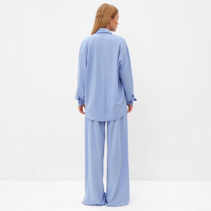Комплект женский (сорочка, брюки) MINAKU: Home collection цвет голубой, р-р 52