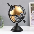 Сувенир металл "Глобус со стрелой" чёрный 27х17х30 см - фото 23811489
