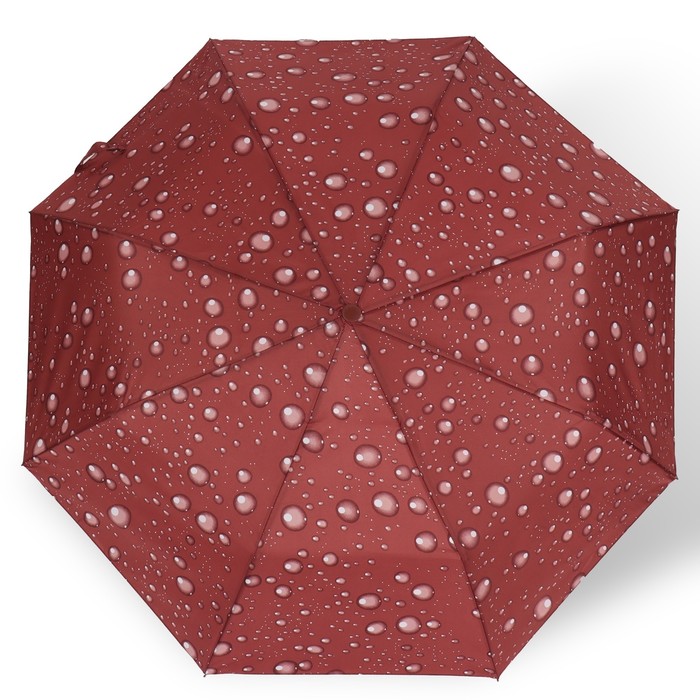 Зонт полуавтоматический «Капли», эпонж, 3 сложения, 8 спиц, R = 48 см, цвет МИКС - фото 1908101331