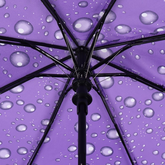 Зонт полуавтоматический «Капли», эпонж, 3 сложения, 8 спиц, R = 48 см, цвет МИКС