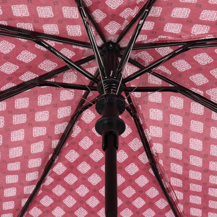Зонт полуавтоматический «Орнамент», эпонж, 3 сложения, 8 спиц, R = 48 см, цвет МИКС - фото 1908101341