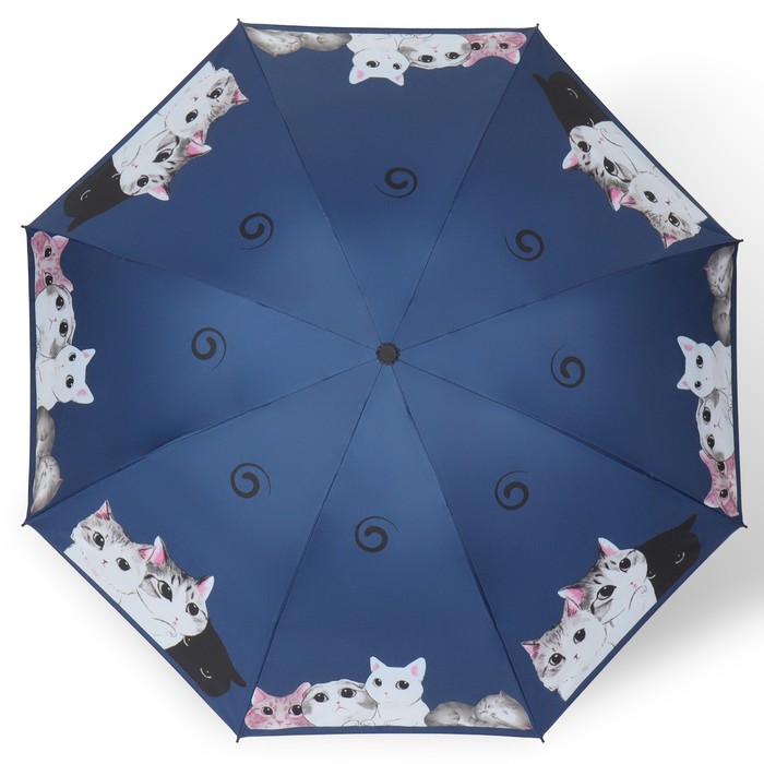Зонт механический «Котики», эпонж, 4 сложения, 8 спиц, R = 47 см, цвет МИКС - фото 1908101406