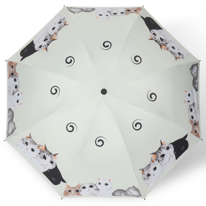 Зонт механический «Котики», эпонж, 4 сложения, 8 спиц, R = 47 см, цвет МИКС - фото 1908101408