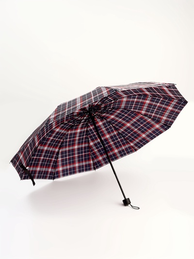 Зонт механический «Клетка», 4 сложения, 10 спиц, R=52/60 см, D = 104 см, МИКС