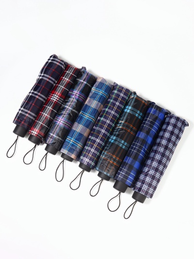 Зонт механический «Клетка», 4 сложения, 10 спиц, R=52/60 см, D = 104 см, МИКС