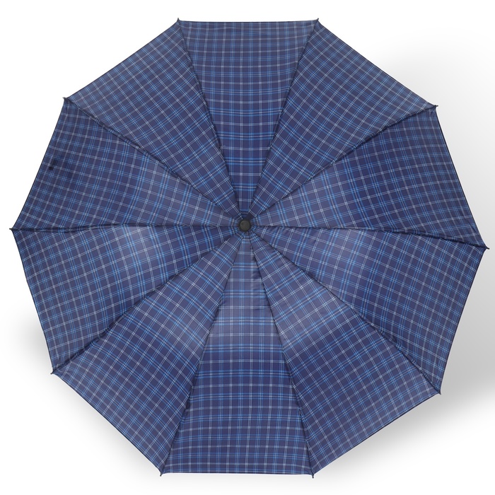 Зонт механический «Клетка», 4 сложения, 10 спиц, R = 53 см, цвет МИКС - фото 1927081233