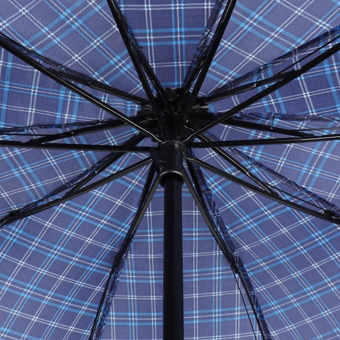 Зонт механический «Клетка», 4 сложения, 10 спиц, R = 53 см, цвет МИКС - фото 1905196180