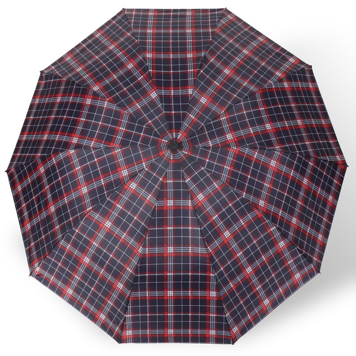 Зонт механический «Клетка», 4 сложения, 10 спиц, R = 55 см, цвет МИКС - фото 1884575957