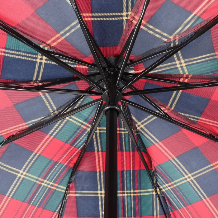 Зонт механический «Клетка», 4 сложения, 10 спиц, R = 55 см, цвет МИКС - фото 1884575948
