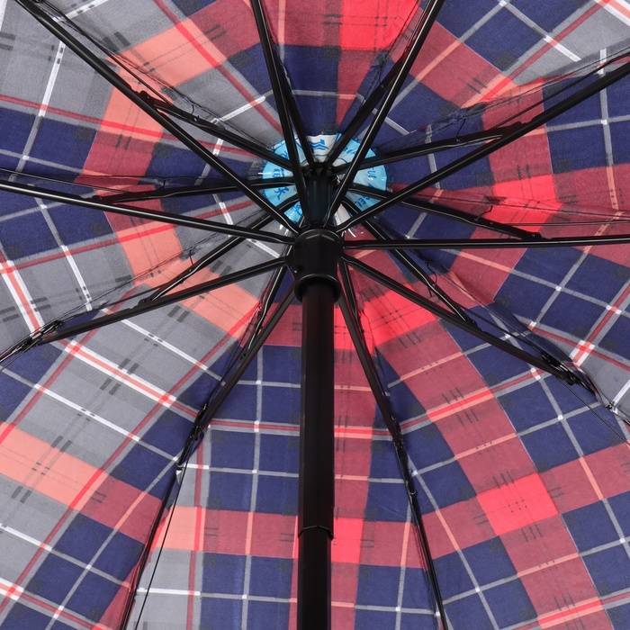 Зонт механический «Клетки», эпонж, 4 сложения, 10 спиц, R = 53 см, цвет МИКС