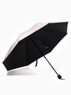 Зонт механический «Бабочки», с проявляющимся рисунком, эпонж, 4 сложения, 8 спиц, R=49/55 см, d=98 см, розовый - Фото 1