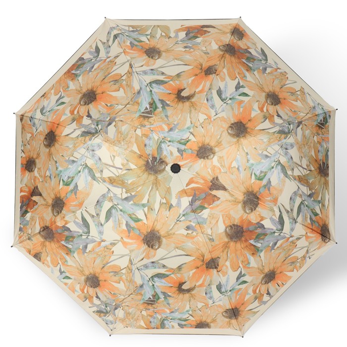 Зонт механический «Ромашки», эпонж, 4 сложения, 8 спиц, R = 48 см, цвет МИКС - фото 1906657275
