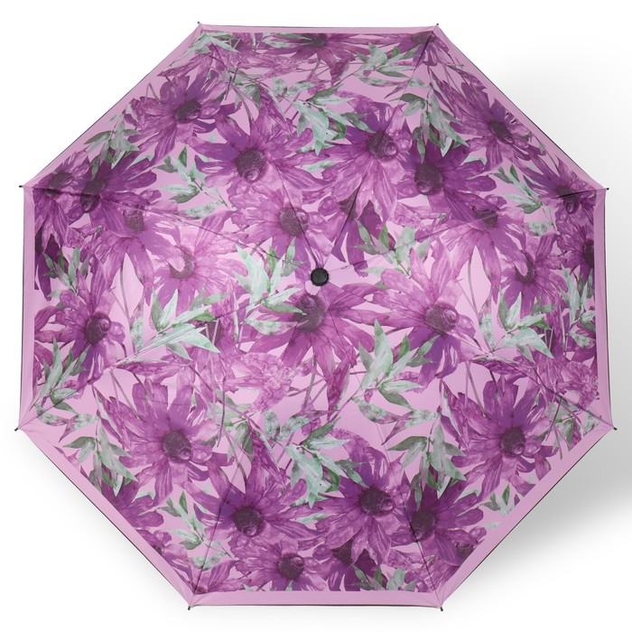 Зонт механический «Ромашки», эпонж, 4 сложения, 8 спиц, R = 48 см, цвет МИКС - фото 1906657276