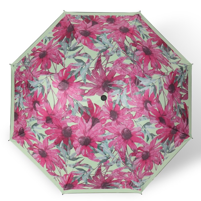 Зонт механический «Ромашки», эпонж, 4 сложения, 8 спиц, R = 48 см, цвет МИКС - фото 1906657277
