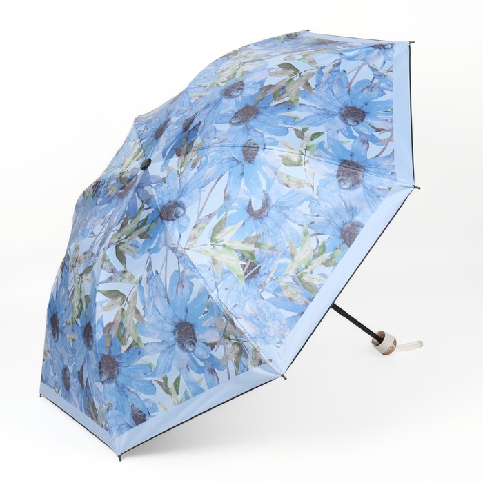 Зонт механический «Ромашки», эпонж, 4 сложения, 8 спиц, R = 48 см, цвет МИКС