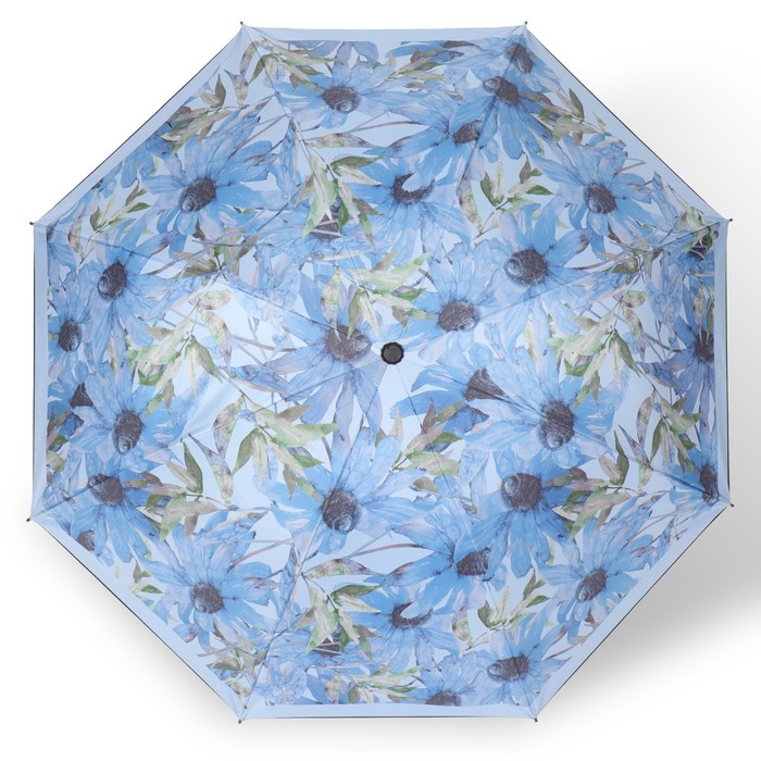 Зонт механический «Ромашки», эпонж, 4 сложения, 8 спиц, R = 48 см, цвет МИКС - фото 1906657269