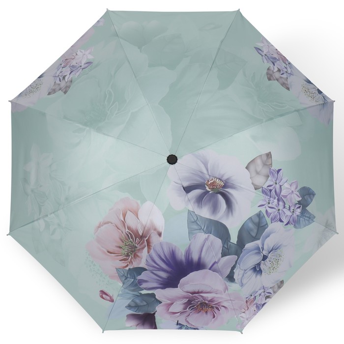 Зонт механический «Фиалки», эпонж, 4 сложения, 8 спиц, R = 49 см, цвет МИКС - фото 1906657290