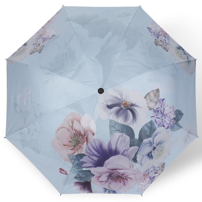 Зонт механический «Фиалки», эпонж, 4 сложения, 8 спиц, R = 49 см, цвет МИКС - фото 1906657291
