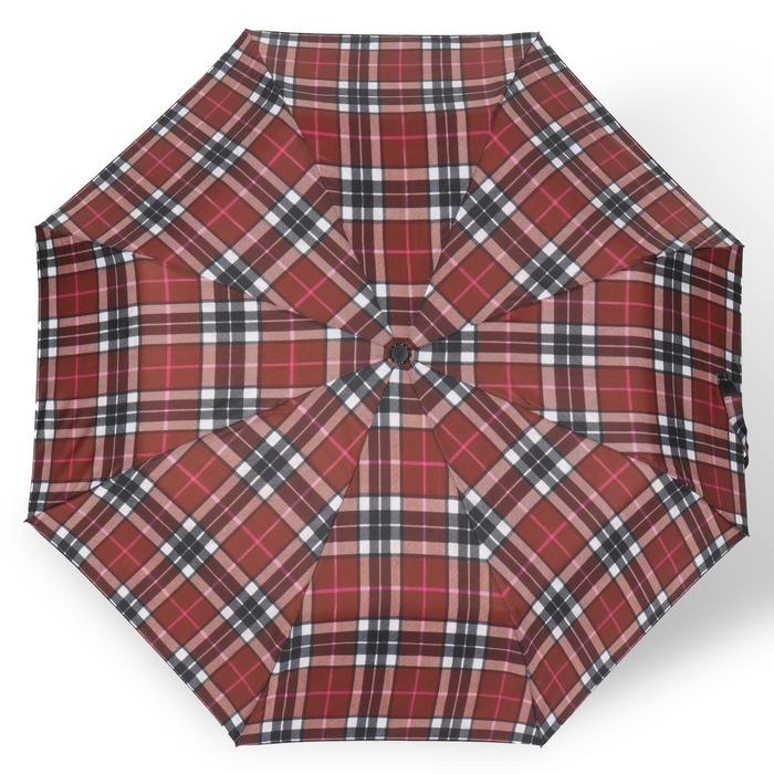 Зонт полуавтоматический «Крупная клетка», 3 сложения, 8 спиц, R = 48 см, цвет МИКС - фото 1905196339
