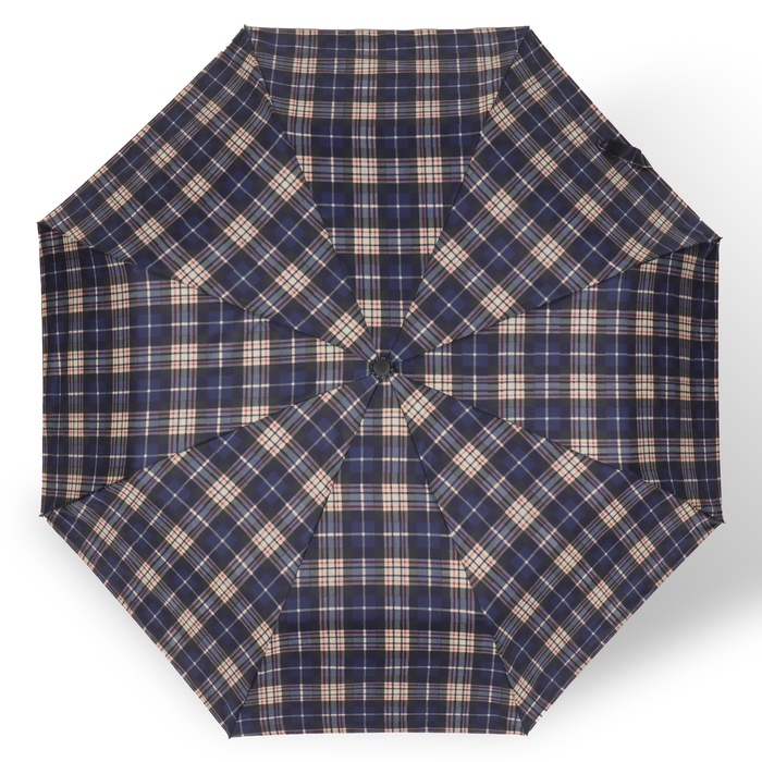 Зонт полуавтоматический «Крупная клетка», 3 сложения, 8 спиц, R = 48 см, цвет МИКС - фото 1905196341