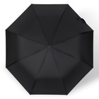 Зонт полуавтоматический «Однотон», 3 сложения, 8 спиц, R = 49 см, цвет чёрный - фото 9390610
