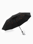 Зонт автоматический «Однотон», 3 сложения, 10 спиц, R=50/57 см, d=100 см, чёрный - Фото 2