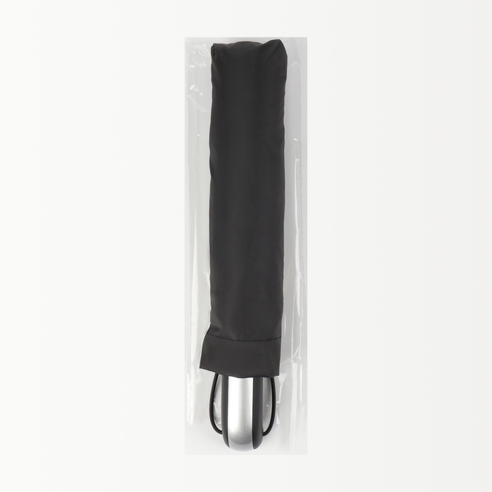 Зонт автоматический «Однотон», 3 сложения, 10 спиц, R = 50 см, цвет чёрный - фото 1883093041