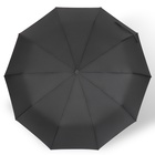 Зонт автоматический «Однотон», 3 сложения, 10 спиц, R = 50 см, цвет чёрный - фото 9390621