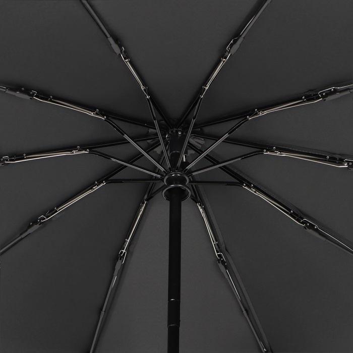 Зонт автоматический «Однотон», 3 сложения, 10 спиц, R = 50 см, цвет чёрный