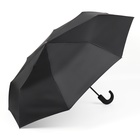 Зонт автоматический «Однотон», 3 сложения, 8 спиц, R = 48 см, цвет чёрный - фото 9390629