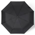 Зонт автоматический «Однотон», 3 сложения, 8 спиц, R = 48 см, цвет чёрный - фото 9390630