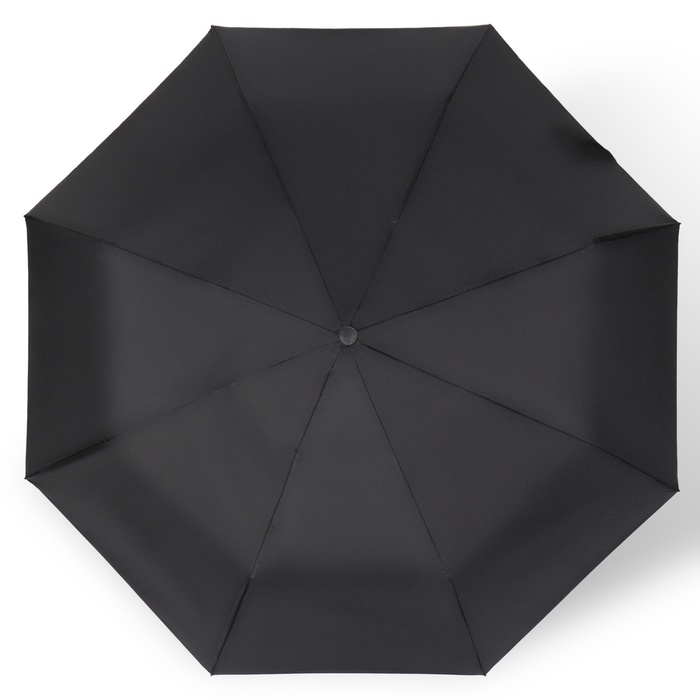 Зонт автоматический «Однотон», 3 сложения, 8 спиц, R = 48 см, цвет чёрный - фото 1905196396
