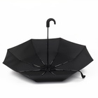 Зонт автоматический «Однотон», 3 сложения, 8 спиц, R = 48/55 см, D = 110 см, цвет чёрный - фото 11212086