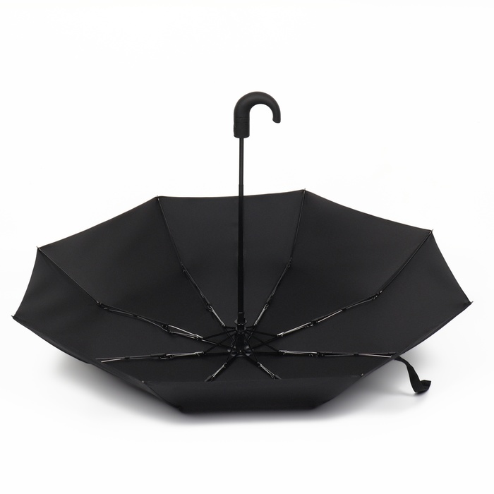 Зонт автоматический «Однотон», 3 сложения, 8 спиц, R = 48 см, цвет чёрный - фото 1905196397