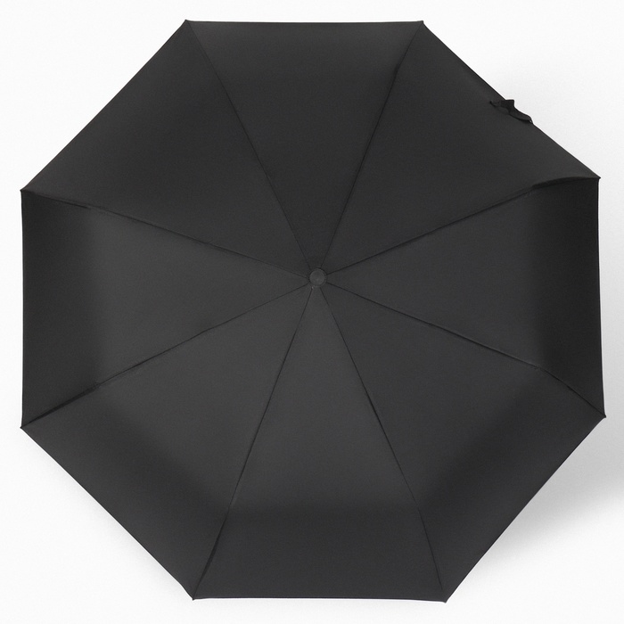 Зонт автоматический «Однотон», 3 сложения, 8 спиц, R = 48 см, цвет чёрный - фото 1905196410