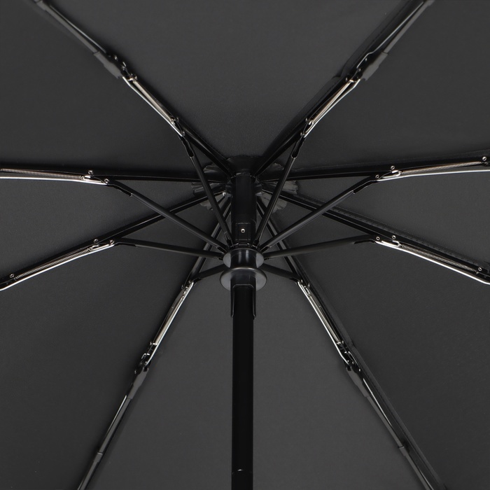 Зонт автоматический «Однотон», 3 сложения, 8 спиц, R = 48 см, цвет чёрный - фото 1905196411
