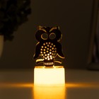 Фигурка светящаяся RISALUX «Сова», LED-ночник, от батареек 3×LR41, золото, 3.5×3.5×6 см - Фото 3