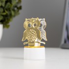 Фигурка светящаяся RISALUX «Сова», LED-ночник, от батареек 3×LR41, золото, 3.5×3.5×6 см - Фото 4