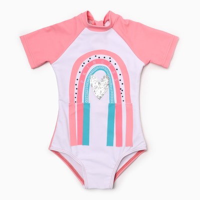 Купальный костюм детский Крошка Я «Радуга» рост 98-104 см, розовый