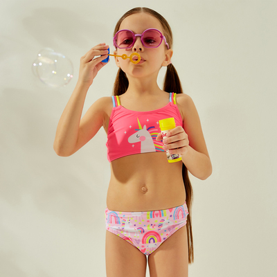 Купальник для девочки раздельный KAFTAN «Единорог», розовый, размер 34 (122-128 см)