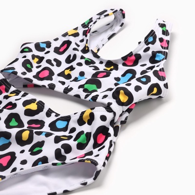 Купальник для девочки слитный KAFTAN «Леопард», белый, размер 32 (110-116 см)