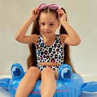 Купальник для девочки слитный KAFTAN «Леопард», белый, размер 34 (122-128 см) 9928244