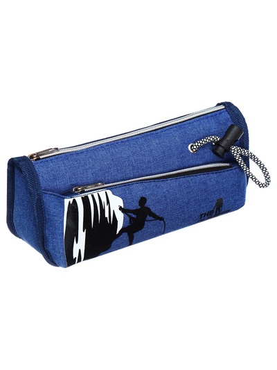 Пенал школьный на молнии Calligrata «Спорт», 2 отделения, синий