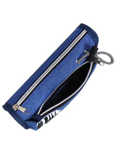 Пенал школьный на молнии Calligrata «Спорт», 2 отделения, синий