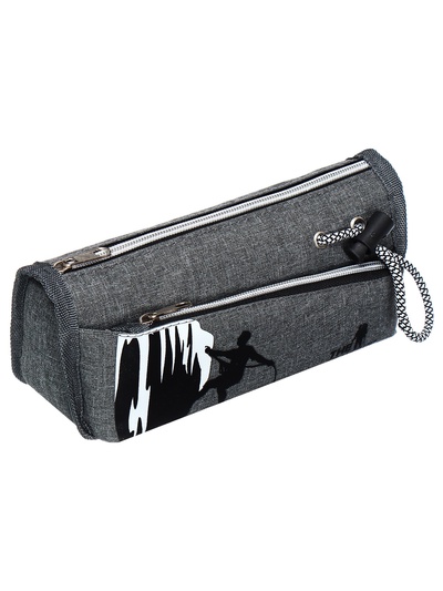 Пенал школьный на молнии Calligrata «Спорт», 2 отделения, серый