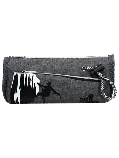 Пенал школьный на молнии Calligrata «Спорт», 2 отделения, серый