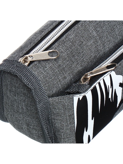 Пенал школьный на молнии Calligrata «Спорт», 2 отделения, серый