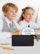 Пенал школьный на молнии Calligrata «Классика», 2 отделения, чёрный - Фото 3