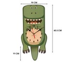 Часы настенные детские "Динозаврик", бесшумные, с маятником, 19х40 см, АА - фото 9622431